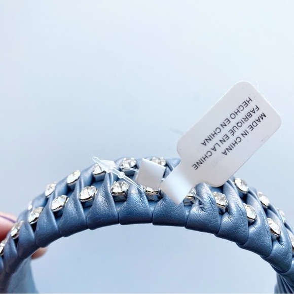 💎 Anthropologie Slate Blue Rhinestone Headband - Picture 5 of 6